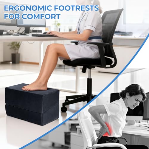 3-Level Adjustable Foot Rest for Under Desk at Work, Black, 17x11.2x17 Inch - color: Black