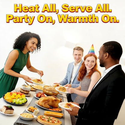 Silicone Food Warming Mat Extra Large 42 x 15 Inch with Heat-Resistant Mat, 500W Graphene, 6 Temp & 6H Timer, Rollable Electric Heating Mat - size: Extra Large Size:42" X 15"