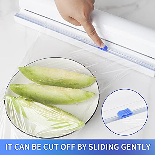 Refillable Plastic Wrap Dispenser with Slide Cutter, Fovanga cling wrap with slide cutter for 250ft Tin Aluminum Foil Dispenser