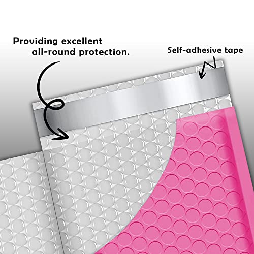 Yens Hot Pink Poly Bubble Mailers 4x8 50 Pack Usable 4x7 - color: Hot Pink, size: 4" x 8"