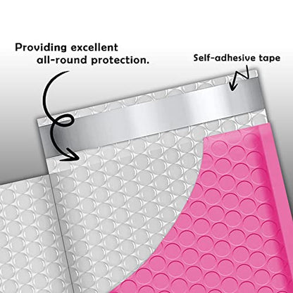 Yens Hot Pink Poly Bubble Mailers 4x8 50 Pack Usable 4x7 - color: Hot Pink, size: 4" x 8"