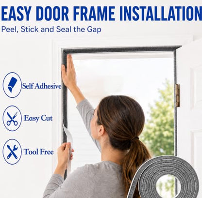 ZOMPAGO Brush Weather Stripping Door Window Seal, 0.9 in x0.4 x 32.8 FT - size: 1 Roll, 0.9 in x 0.4 in x 32.8 FT, Grey