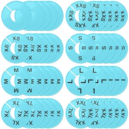 EBOOT 40 Pcs Clothing Size Dividers Closet Size Divider Hanger, Blue - color: Blue