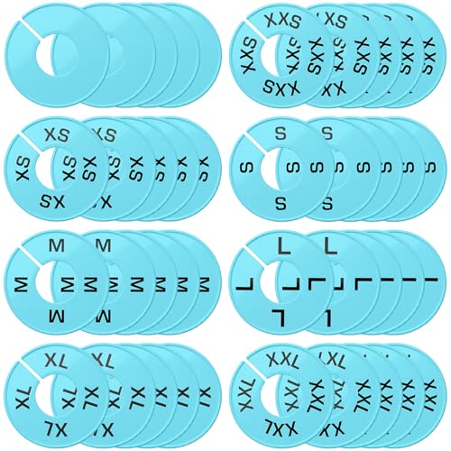 EBOOT 40 Pcs Clothing Size Dividers Closet Size Divider Hanger, Blue - color: Blue