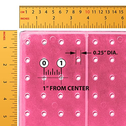 Azar Displays 700508-PNK-4C16 8-Inch W by 20-Inch H Revolving Black Pegboard Counter Display with 16-Pack of 4 inch Locking Hooks, Pink - color: Pink, style: Pegboard + Hooks