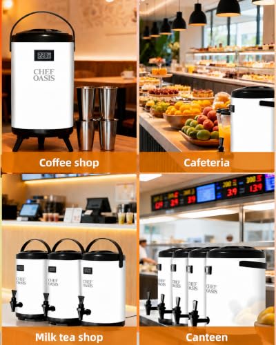 Insulated Beverage Dispenser 3 Gallon,Hot&Cold Drink Dispenser with Spigot,LCD Thermometer,Stainless Steel Triple-Layer Insulation,for Tea Coffee Milk Juice,Party Buffet(Silver, 1 Pack) - color: Silver, size: 1 Pack