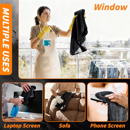 8 Pack Microfiber Car Towels, 36" x 24" Microfiber Cleaning Cloth, 600 GSM - color: Gray, size: 36x24in- 8 Pack