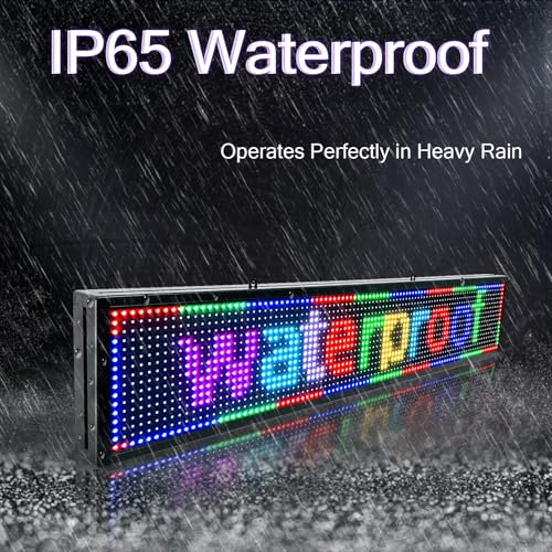P10 Programmable Scrolling Led Sign Outdoor Signs For Businesse Custom Message Board Digita Display Advertising Screen Bar Word Light Wifi Control High Brightness Neon Sign 39"X8" - size: P10 39"x8"x2" Indoor/Outdoor
