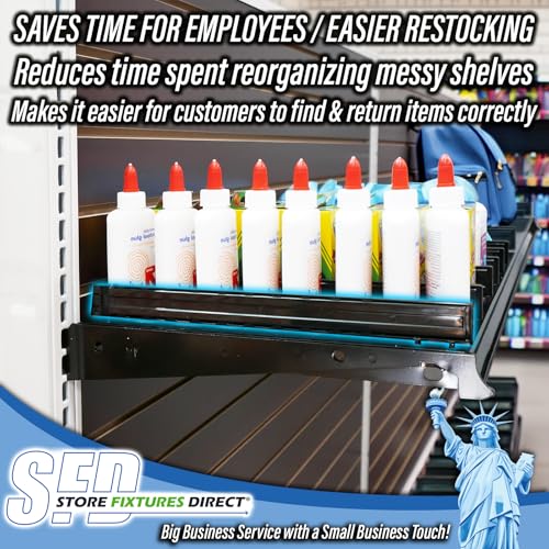 Black Extendable Adjustable Depth Gondola Shelf Dividers for Shelves 14" to 22" D, 50 Pack - size: 50 Pack
