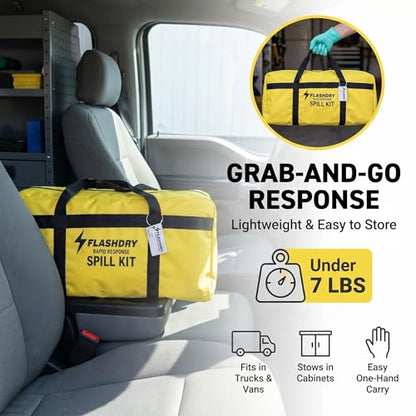 FlashDry Portable Universal Spill Kit Bag, Hazardous Clean Up Kit - 2 Kits - size: 2-Pack, style: No Absorbent