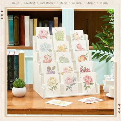 Yuntau 5 Tier Greeting Card Display Stand, White - color: White, size: 5 Tier