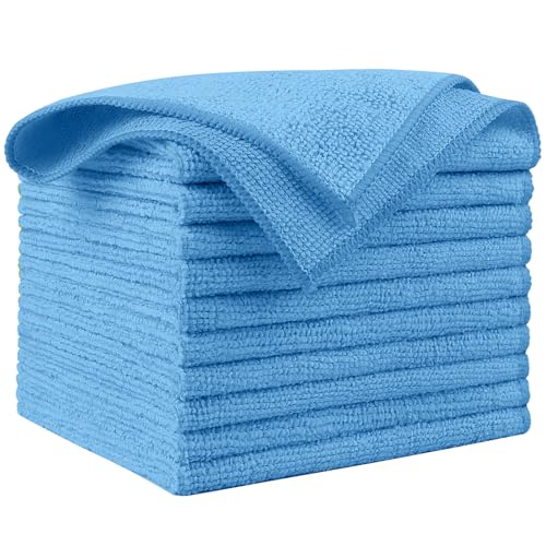 AIDEA Microfiber Cleaning Cloth Blue 10PK, Cleaning Rags 12×12" - color: Blue, size: 10PK