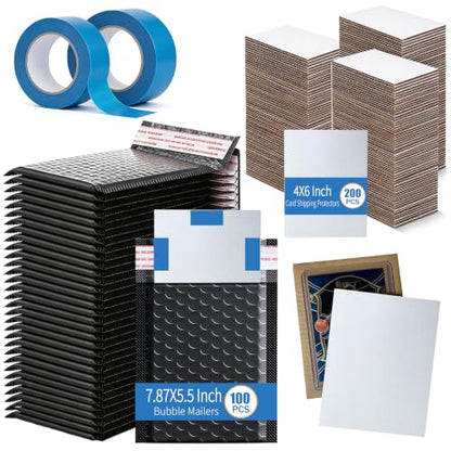 ANSSDO 302 Pcs Trading Cards Shipping Supplies Packaging Protector Kit - color: 4x6 Inches