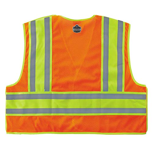 Public Safety Reflective Vest, High Visibility, ANSI Compliant, Breakaway, 4XL/5XL, Ergodyne GloWear 8245PSV Orange - color: Orange, size: 4X-Large-5X-Large
