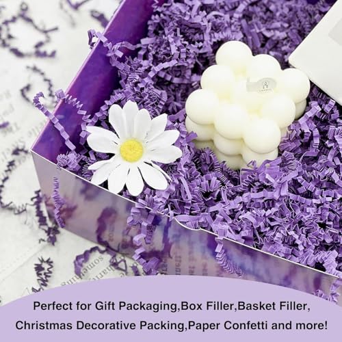 Art Secret 2LB Crinkle Cut Paper Shred Filler - Biodegradable Packing for Gift Baskets, Boxes, and Crafts - Eco-Friendly Cushion for Christmas, Weddings, Birthdays (Purple) - color: Purple