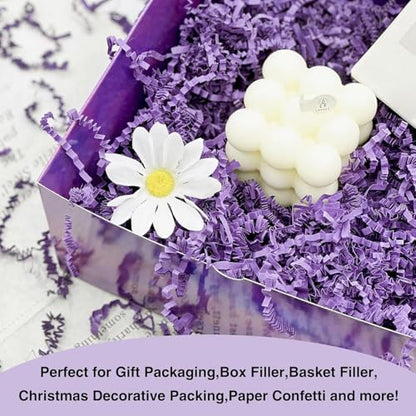 Art Secret 2LB Crinkle Cut Paper Shred Filler - Biodegradable Packing for Gift Baskets, Boxes, and Crafts - Eco-Friendly Cushion for Christmas, Weddings, Birthdays (Purple) - color: Purple