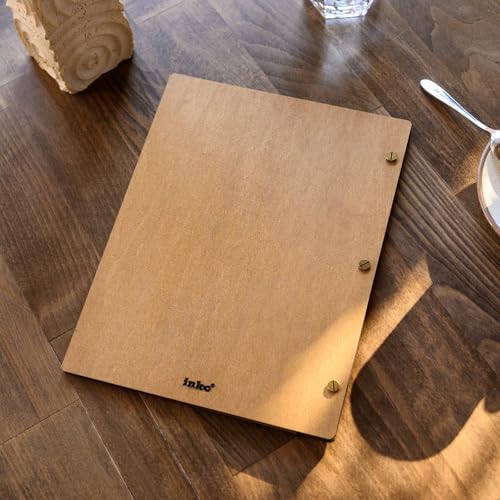 Inko Horeca - Wooden Menu Holder 11.8 х 9 inch - Menu Book for Restaurant - Hard Folding Menu Covers - Wooden Cafe Menu Folder Book for Bar - Bar Menu Sign (Oak) - color: Oak