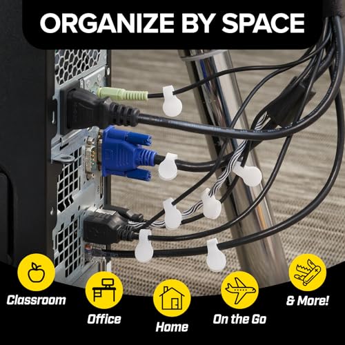 Wrap-It Storage Cable Labels - Mini (60 Pack) White - color: White, size: Mini