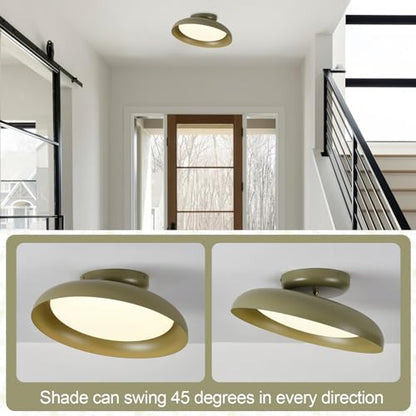 BISAMIYA Dimmable LED 15.7 inch Semi Flush Mount Ceiling Light - color: Deep Green