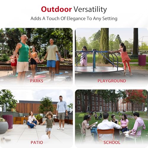 Leisure Craft 32 Gallon Commercial Outdoor Trash Can, Metal, Made in USA - color: Burgundy