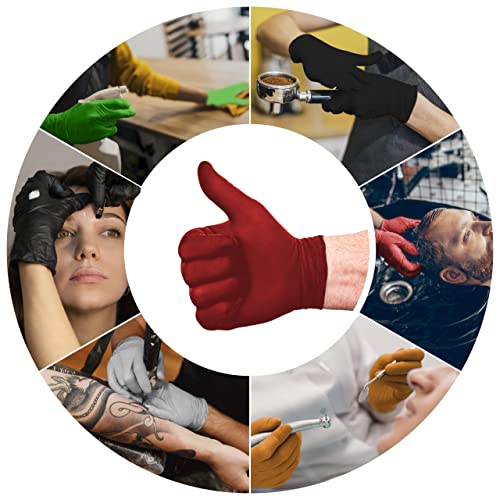 L3 Level 3 Nitrile Gloves - Professional Heavy Duty Disposable Gloves - Latex Free - Fits Snug - Box of 100 - color: Red, size: Medium (Pack of 100)