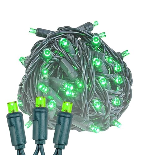 Novelty Lights 50ft 100 LED Green Christmas Lights, Outdoor & Indoor - color: Green