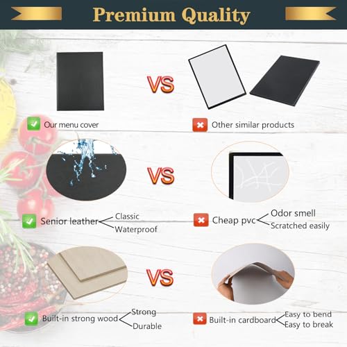 8.5x11 Restaurant Menu Book Cover Holder Water Proof Dinner Menu Cover Holder for Restaurant Hotel Bar Cocktail Menu Folder - size: 8.5"x11" (2 views/ 1pack)
