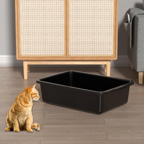 6 Packs 24 L Plastic Commercial Food Service Bus Tub, Black - size: 24 L