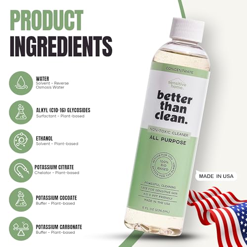Unscented All Purpose Cleaner Concentrate - Plant-Based, Non-Toxic, Multi-Surface, Fragrance Free Cleaning Products - Pet Safe Cleaner - 8oz Makes 4 Bottles - style: Concentrate