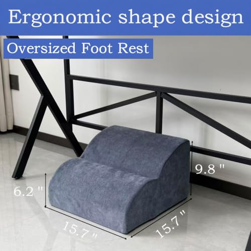 Foot Rest for Under Desk at Work.Multifunctional 3-Tier Foot Stool - color: Standard-light Blue