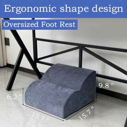 Foot Rest for Under Desk at Work.Multifunctional 3-Tier Foot Stool - color: Standard-light Blue