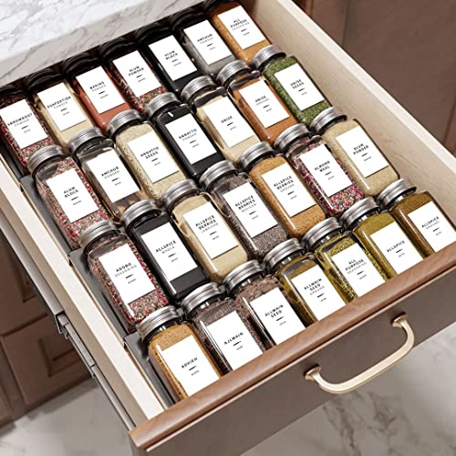 Neatsure 400 Minimalist Spice Labels, Preprinted Stickers Booklet, Black Text on White Waterproof Matte Backing, Herb Seasoning Spice Jars Rack Organization System - style: Spice Labels