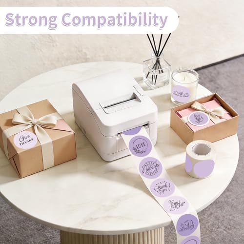 500 Labels/Roll 2" Purple Round Thermal Labels, Waterproof Circle Blank Thermal Sticker Compatible with Direct Thermal Label Printers for DIY Logo Designs, Thank You, Small Business - color: Purple Gradient, size: 2 Inch