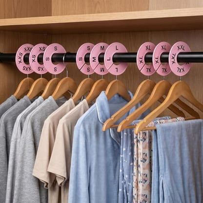 EBOOT 40 Pcs Clothing Size Dividers Closet Size Divider Hanger, Pink - color: Pink