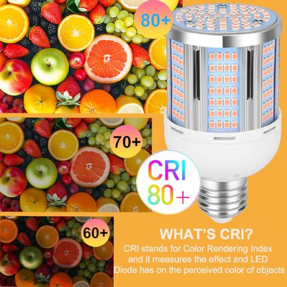 30W LED Corn Light Bulb 3000 Lumen Led Corn Bulb 3000K Warm White E26/E27 Base LED Light Bulb for Home Garage Lighting Garage Backyard Office Household