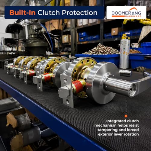 Boomerang Heavy-Duty Entry with Clutch Function Commercial Lever Door Lock - color: Satin Chrome (US26D), style: Entrance w/ Clutch