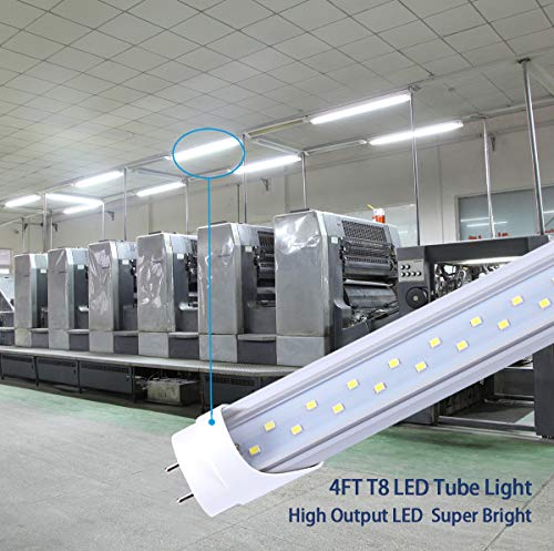TRLIFE 4FT LED Light Bulbs, T8 4 FT LED Tube Lights 28W 6000K Cool White, 3360 Lumens Dual Row LEDs Replacement for 4FT Fluorescent Fixture, Clear Cover, Ballast Removal, Dual-end Powered(25 Pack)