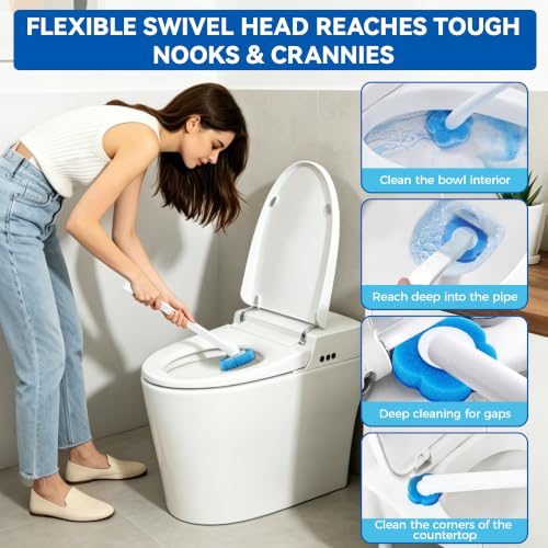 120 Count Disposable Toilet Brush Refills Pads for Most Toilet Wands - size: 120 refills
