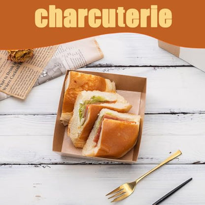 100 Pack Charcuterie Boxes with Clear Lids - Eco-Friendly, Portable, and Leak-Proof Food Containers for Various Delights - 50 Brown & 50 White (Brown&White（Rectangle）)