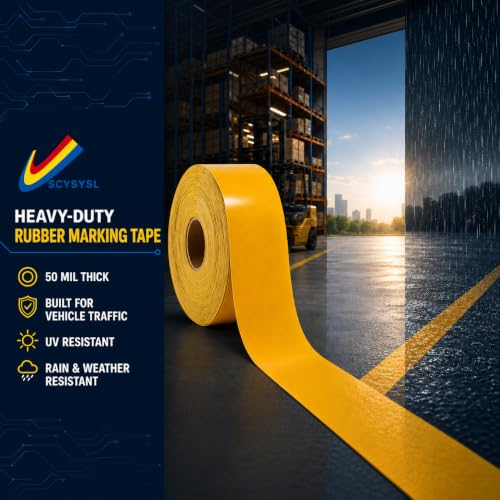 Heavy Duty Floor Marking Tape – Industrial Safety Tape, Peel and Stick, Long Lasting Adhesive, Warehouse & Facility Line Marking(Yellow, 4 Inch x 108 Feet) - size: 4 Inch X 108 Feet