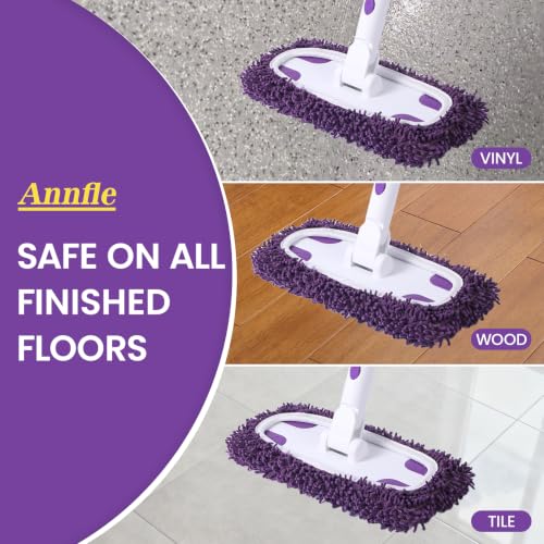 2-in-1 Sweeper Mop with 4 Washable Microfiber Pads - color: Purple