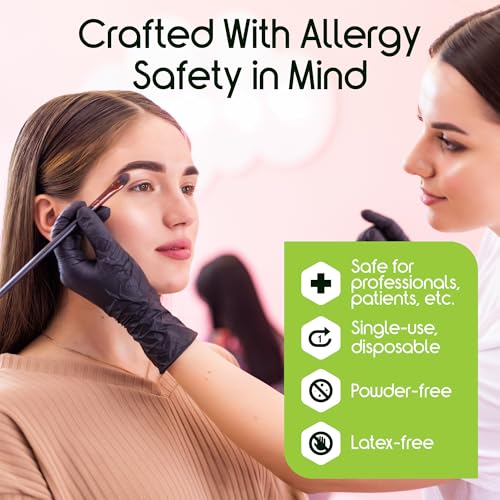 Inspire Black Nitrile Gloves | THE ORIGINAL Quality Black Gloves Disposable Latex Free | 4.5 Medical examination - size: X-Large