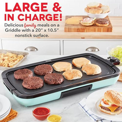 Dash Deluxe Everyday Electric Griddle, Removable Nonstick Plate, Aqua - color: Aqua