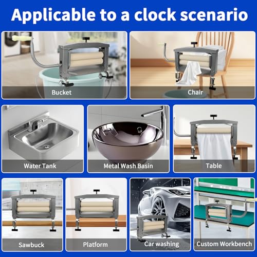 Clothes Wringer - Better Moisture Removal than Portable Washing Machine/Portable Dryer - Heavy Duty Off Grid Laundry Wringer | Perfect Towel Wringer for Chamois Cloth, Tile Sponge, etc.