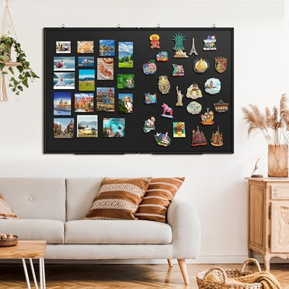 SELEAD Folding Magnetic Chalkboard 60 x 40 Inches - Black Aluminum Frame - size: 60"W x 40"H (single-sided)