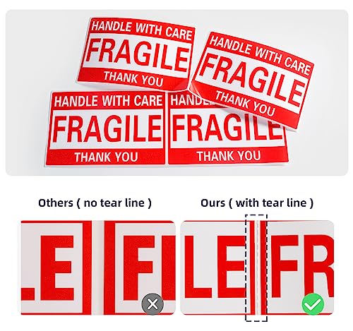4 x 6 Inch Fragile Stickers Handle with Care 500 Permanent Adhesive Fragile Stickers for Shipping Moving Glass Fragile Labels (1 Roll, 500 Labels) - size: 4" x 6", style: 1 Roll - 500 PCS