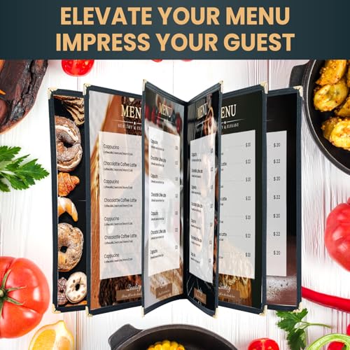 Menu Covers 8.5 x 11 Inch, 6 Page 12 View 4 Pack - size: 6 Page 12 View