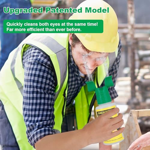 Portable Eyewash Station OSHA-Approved - Upgraded Emergency Eye Wash Bottles Flush Kit Clean Both Eyes Simultaneously Wall Mounted 16oz （No Solution） - color: 1Pcs