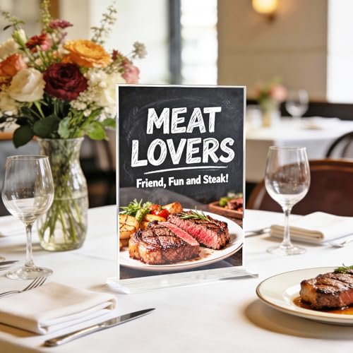 12 Pack Acrylic Sign Holder 8.5x11 Inches, Clear Vertical Menu Holder