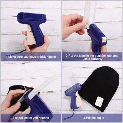 Tenare 1500 Pieces Plastic J Hook Tag Fastener Bulk Tag Gun Refills, 3 Size